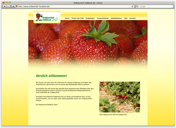 Erdbeerhof Faßbeck Website